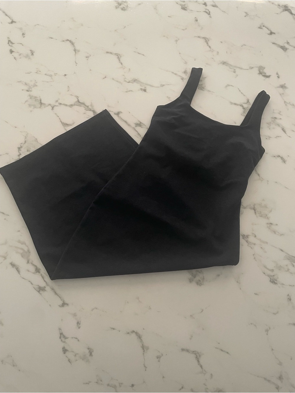 Beyond Yoga Black Square Neck Midi Bodycon Dress - Thick, soft, high-quality!